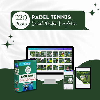 Padel Tennis Social Media Canva Templates 220 Pack