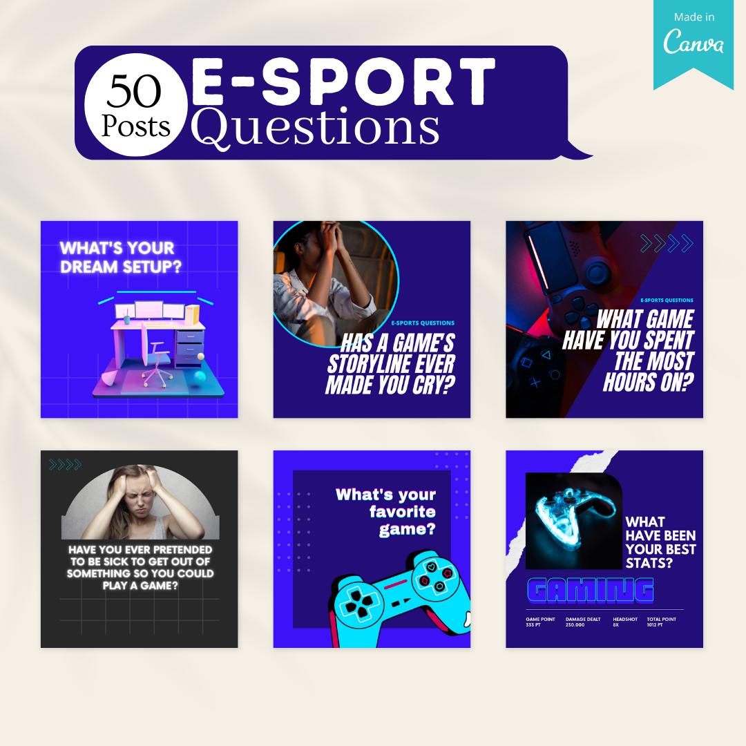 E-Sport Social Media Canva Templates 200 Pack