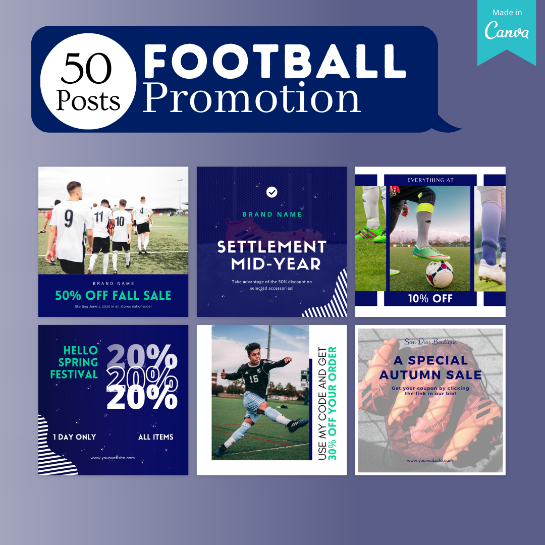 Football Social Media Canva Templates 200 Pack